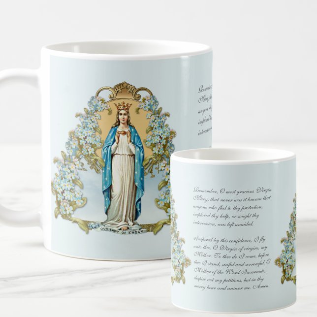 Taza De Café Virgen María Floral Dama Religiosa De Knock (Subido por el creador)