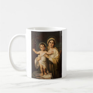 Taza De Café Virgen María sosteniendo al niño Jesús