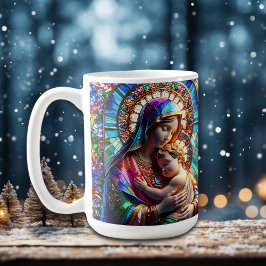 Taza De Café Virgen María y el Bebé Jesús Cristóbal Manchado