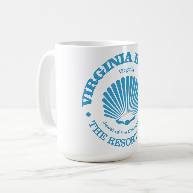 Taza De Café Virginia Beach (concha de mar) (Anverso izquierdo)