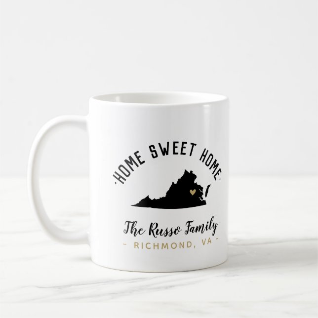 Taza De Café Virginia Home Sweet Home Family Monogram Mug (Izquierda)