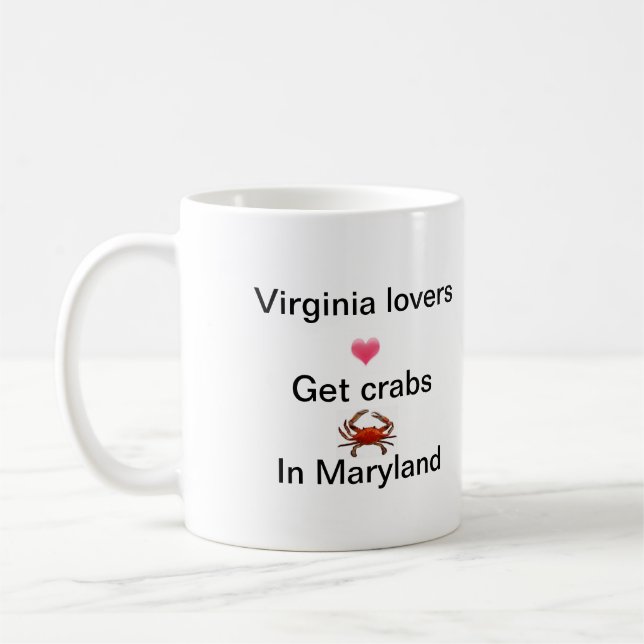 Taza De Café Virginia/Maryland - amantes/cangrejos (Izquierda)
