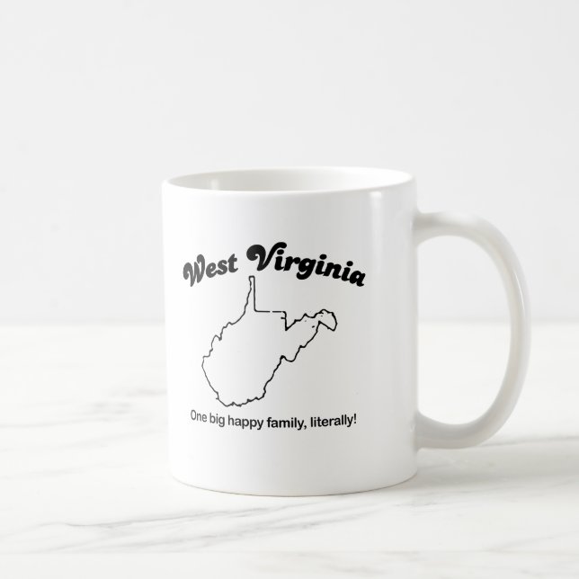 Taza De Café Virginia Occidental - una familia grande (Derecha)