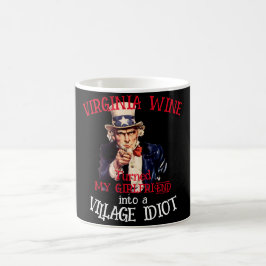Taza De Café VIRGINIA Vino convirtió a mi novia en pueblo
