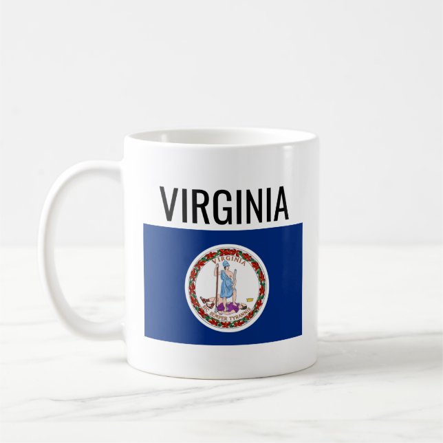 Taza De Café Virginina // Bandera Estatal Nacional de los Estad (Izquierda)