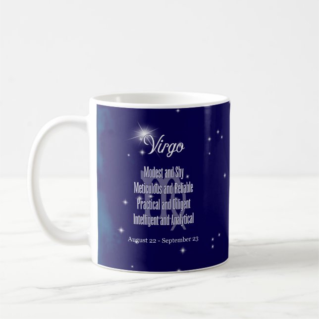 Taza De Café Virgo Rótulo Zodiaco Astrología Horoscopio (Izquierda)