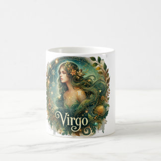 Taza De Café Virgo Zodiac Mug - ♍ de diseño terrenal y místico 
