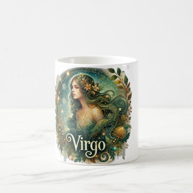 Taza De Café Virgo Zodiac Mug - ♍ de diseño terrenal y místico  (Centro)