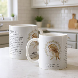 Taza De Café Virgo Zodiac Sign Horoscope Personalized Gift