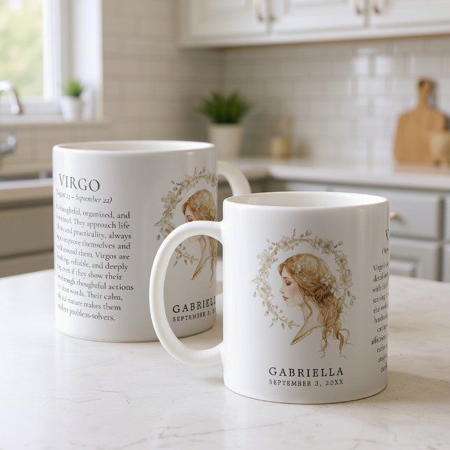 Taza De Café Virgo Zodiac Sign Horoscope Personalized Gift (Subido por el creador)