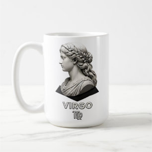 Taza De Café Virgo Zodíaco Doncella Clásico Negro Blanco Astrol
