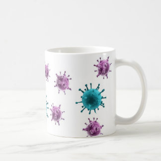 Taza de café - virus de la gripe (púrpura/azul en