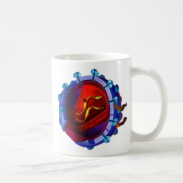 Taza De Café Virus del VIH (caridad del VIH/del SIDA) (Derecha)
