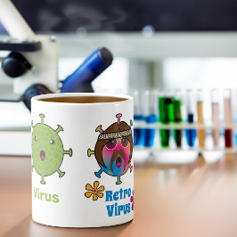 Taza De Café Virus y virus retro divertidos