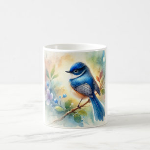 Taza De Café Visayan Blue Fantail Bird 020824AREF125 - Watercol