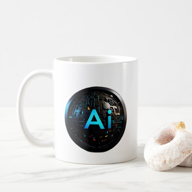 Taza De Café "Visión innovadora de IA" (Con donut)