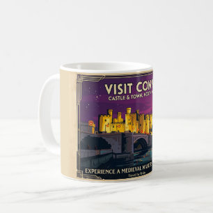 Taza De Café Visita el cartel de viaje de estilo vintage del ca