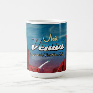 Taza De Café Visita el cartel vintage de Venus