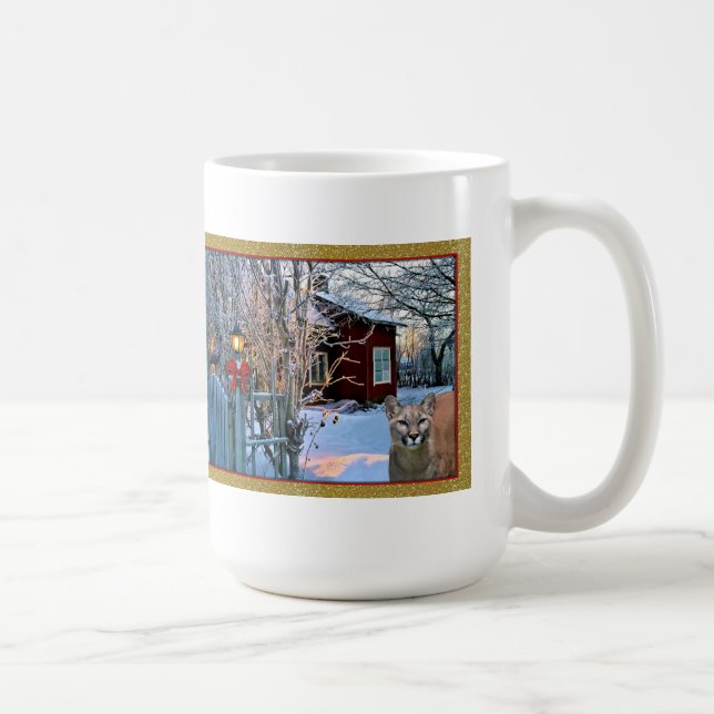 Taza De Café Visitantes de la Nochebuena (puma y cuervo) (Derecha)