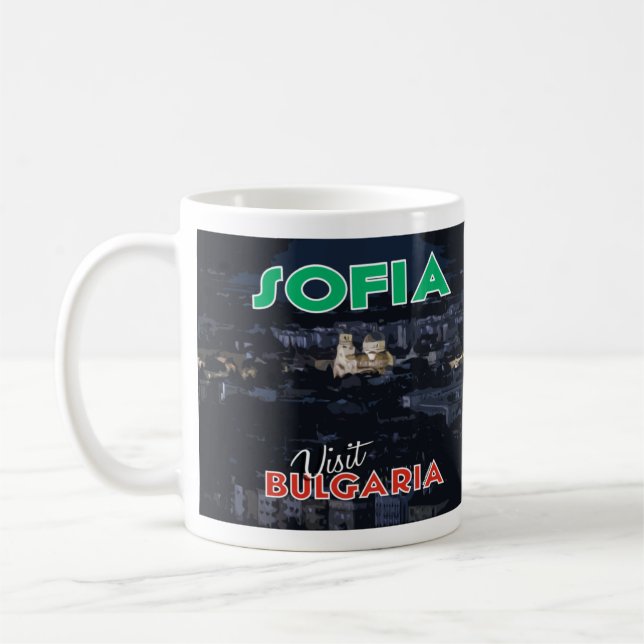 Taza De Café Visite Sofía, Bulgaria me encanta el café Mug (Izquierda)