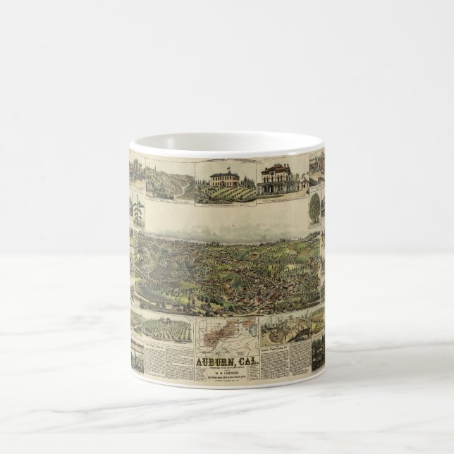 Taza De Café Vista aérea de Auburn, California (1887) (Centro)