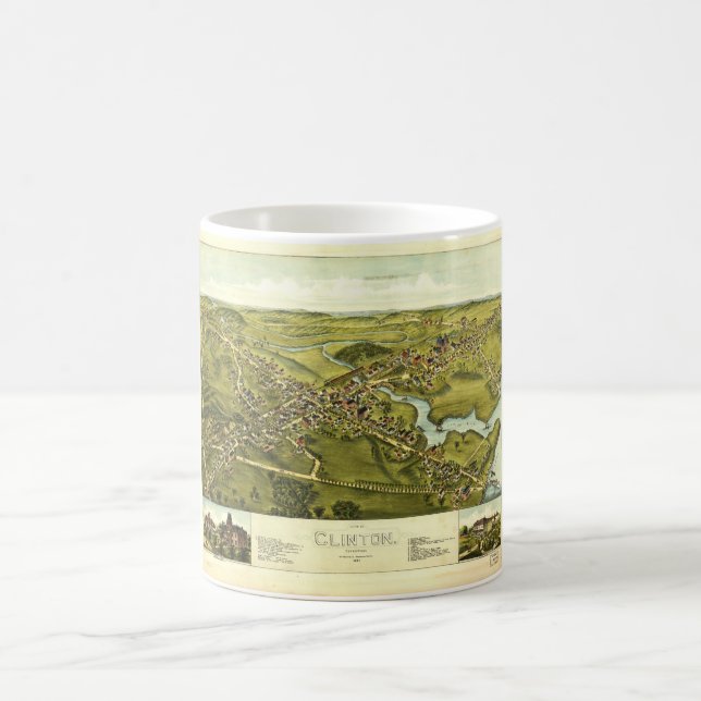 Taza De Café Vista aérea de Clinton, Connecticut (1881) (Centro)