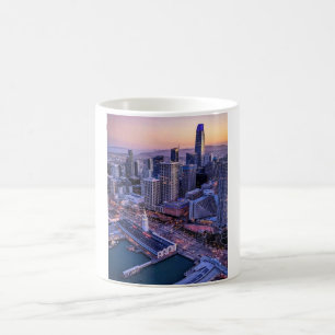 Taza De Café Vista aérea de la ciudad de San Francisco en la ho