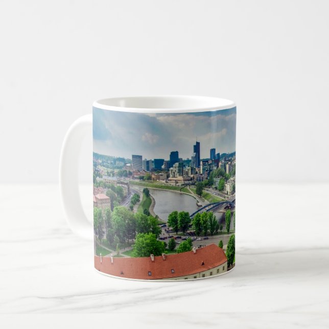 Taza De Café Vista aérea de Vilna, Lituania (Anverso izquierdo)