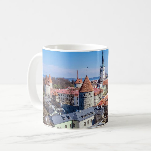 Taza De Café Vista aérea del centro de Tallín (Anverso izquierdo)