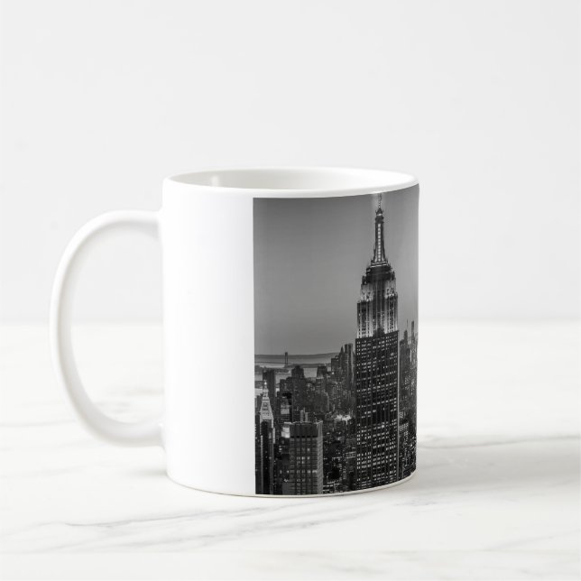 Taza De Café Vista aérea en blanco y negro de la noche de Nueva (Izquierda)
