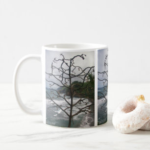 Taza De Café Vista de fotos en árbol hawaiano de Ocean Beach