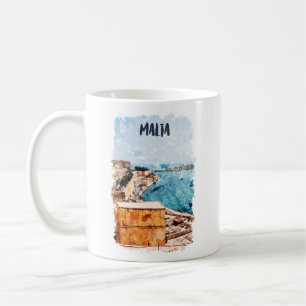 Taza De Café Vista de isla mediterránea de Malta