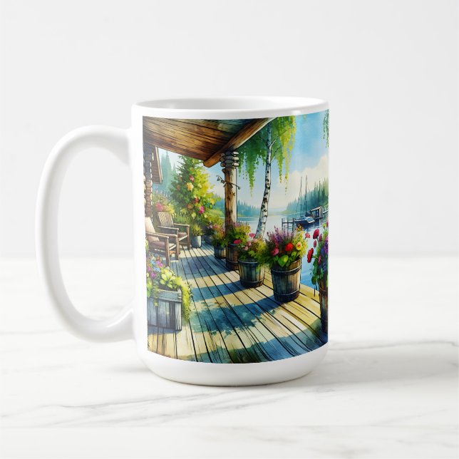 Taza De Café Vista de la Casa del Lago | Decoración con vistas  (Izquierda)