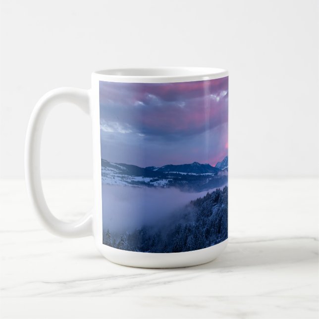 Taza De Café Vista de la montaña al atardecer (Izquierda)