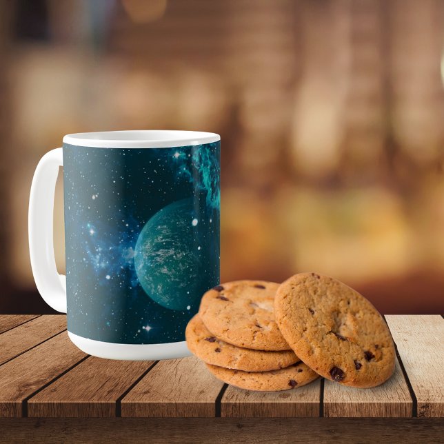 Taza De Café Vista de planeta galáctico azul (Subido por el creador)
