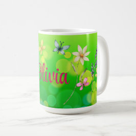Taza De Café Vista de verano de nombre personalizado