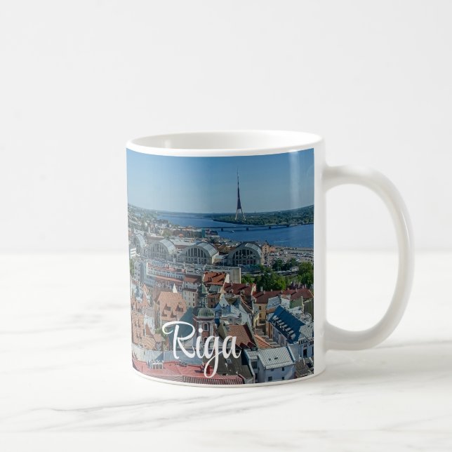 Taza De Café Vista del casco antiguo de Riga desde arriba (Derecha)