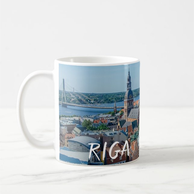 Taza De Café Vista del centro de Riga desde arriba (Izquierda)