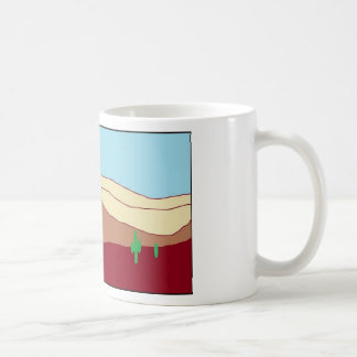 Taza De Café Vista del desierto del cactus