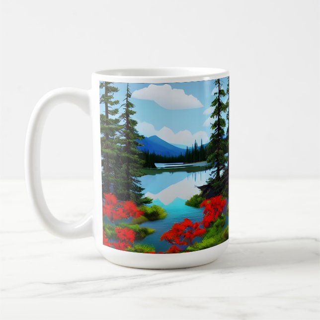 Taza De Café Vista del lago del campo de golf (Izquierda)