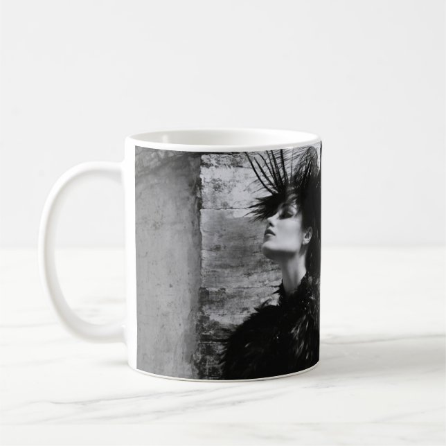 Taza De Café Vista desafiante - Mug retrato blanco y negro (Izquierda)