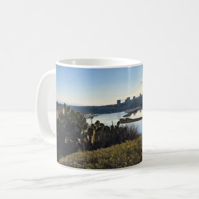 Taza De Café Vista desde Castaways Park, Newport Beach, CA (Anverso izquierdo)