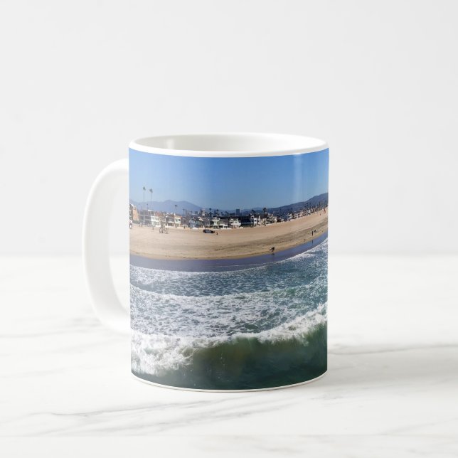 Taza De Café Vista desde el muelle, Newport Beach, California (Anverso izquierdo)