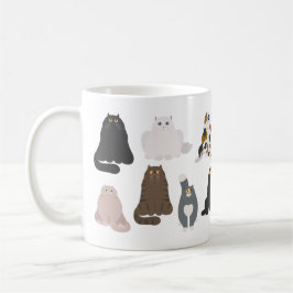 Taza De Café Vista divertida de gatos gordos personalizados