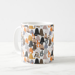 Taza De Café Vista divertida de gatos gordos personalizados