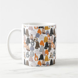 Taza De Café Vista divertida de gatos gordos personalizados