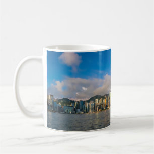 Taza De Café Vista panorámica del puerto Victoria Skyline Hong