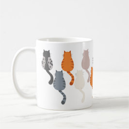 Taza De Café Vista posterior divertida del gato personalizado