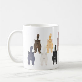 Taza De Café Vista posterior divertida del gato personalizado