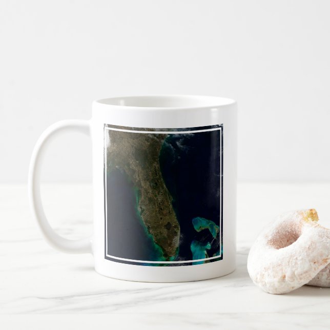 Taza De Café Vista Satelital De Florida. (Con donut)